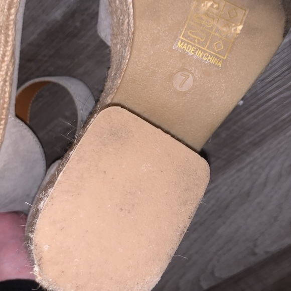 Gray Suede Chunky Platform Heels - Picture 5 of 5